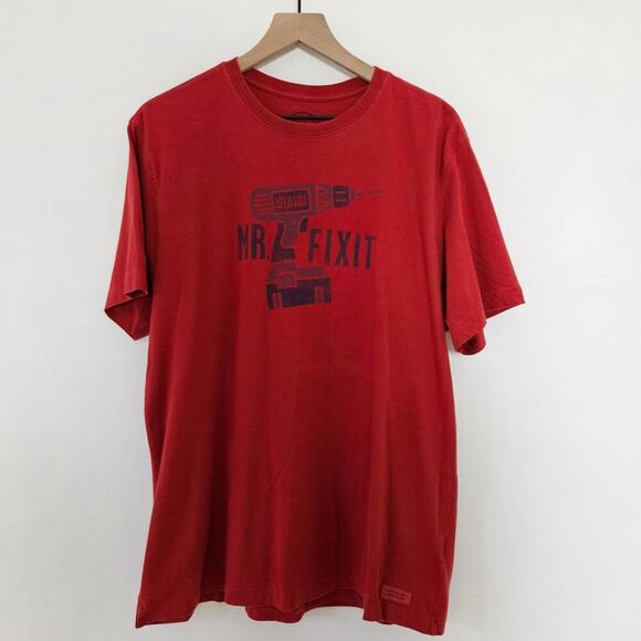 Life Is‎ Good Mr Fixit Short Sleeve Classic Fit Tee Men's L Red - Picture 1 of 5
